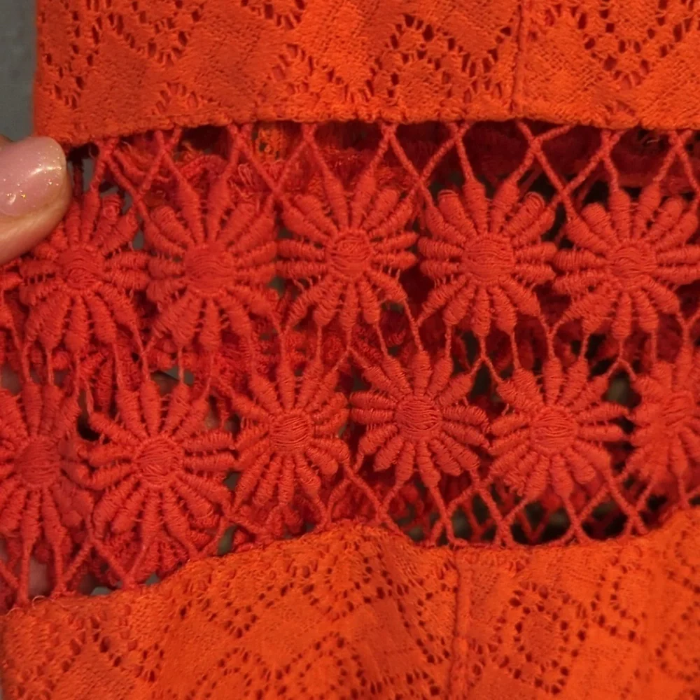 Free People Orange Dress Mini See-Through Daisy Waist Spring ASO Taylor Swift